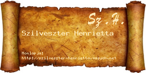 Szilveszter Henrietta névjegykártya