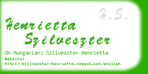 henrietta szilveszter business card